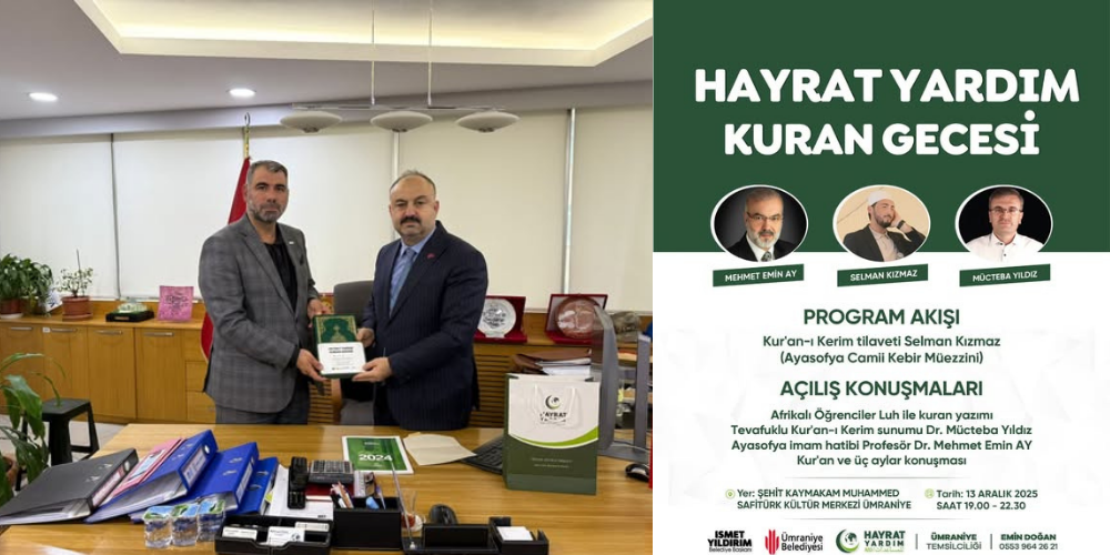 Hayrat Yardım Vakfı’ndan Mehmet Özdil’e Kur’an Gecesi Daveti